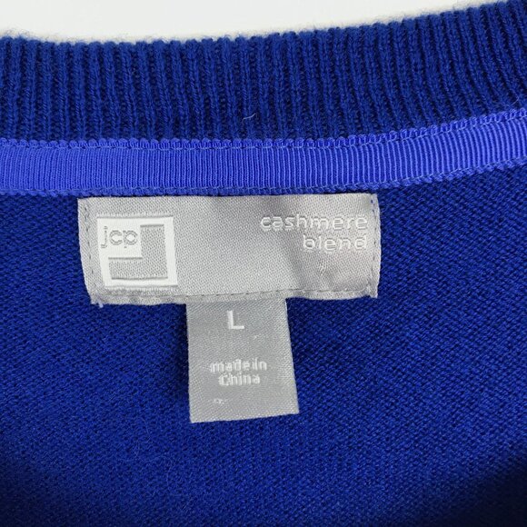 JCPenney Blue and Gray Striped Crew Neck Sweater - Picture 4 of 10